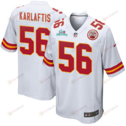 George Karlaftis 56 Kansas City Chiefs Super Bowl LVII Champions Men's Jersey - White