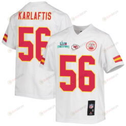 George Karlaftis 56 Kansas City Chiefs Super Bowl LVII Champions Youth Jersey - White