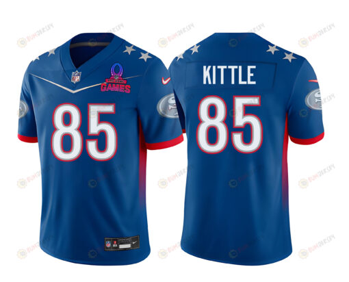 George Kittle 85 49Ers Pro Bowl 2023 Patch Men Jersey - Blue