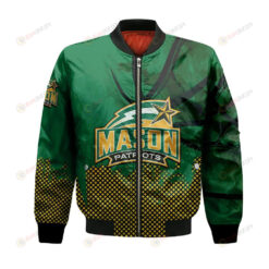 George Mason Patriots Bomber Jacket 3D Printed Basketball Net Grunge Pattern