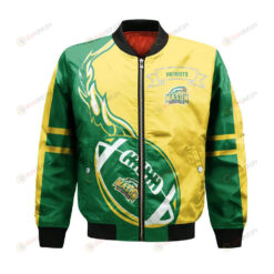 George Mason Patriots Bomber Jacket 3D Printed Flame Ball Pattern