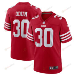 George Odum San Francisco 49ers Game Player Jersey - Scarlet