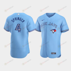 George Springer 4 Toronto Blue Jays Light Blue Alternate Jersey Jersey