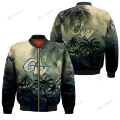 George Washington Colonials Bomber Jacket 3D Printed Coconut Tree Tropical Grunge