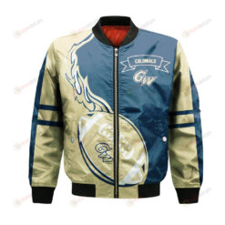 George Washington Colonials Bomber Jacket 3D Printed Flame Ball Pattern