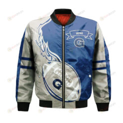 Georgetown Hoyas Bomber Jacket 3D Printed Flame Ball Pattern