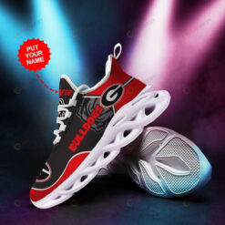 Georgia Bulldogs Custom Name 3D Max Soul Sneaker Shoes In Red Black