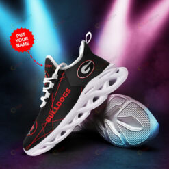 Georgia Bulldogs Custom Name Black 3D Max Soul Sneaker Shoes
