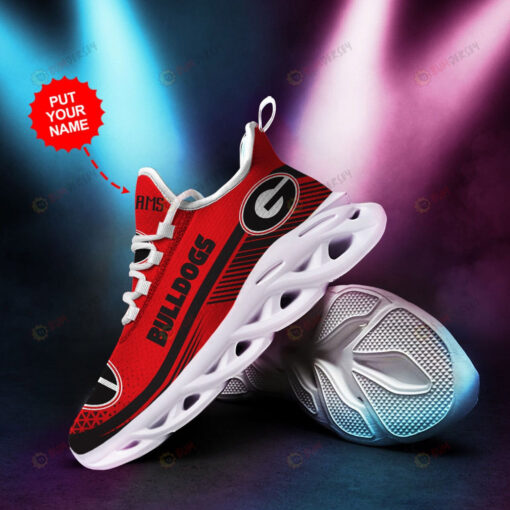 Georgia Bulldogs Geometric Pattern Custom Name 3D Max Soul Sneaker Shoes