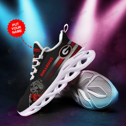 Georgia Bulldogs Illustration Image Custom Name Black 3D Max Soul Sneaker Shoes