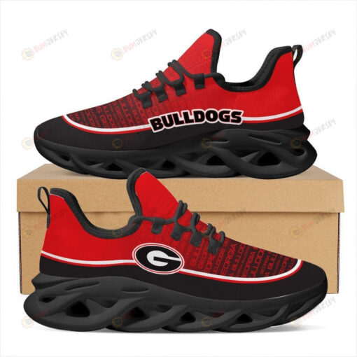 Georgia Bulldogs Logo 3D Max Soul Sneaker Shoes In Red