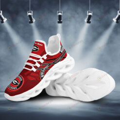 Georgia Bulldogs Logo Cuirve Line Custom Name Pattern 3D Max Soul Sneaker Shoes In Red