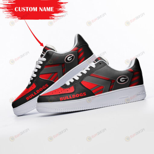 Georgia Bulldogs Logo Custom Name Air Force 1 Printed In Red Black