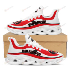 Georgia Bulldogs Logo Custom Name Pattern 3D Max Soul Sneaker Shoes In Red And White