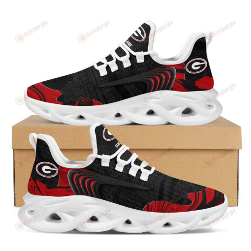 Georgia Bulldogs Logo Custom Name Red Black 3D Max Soul Sneaker Shoes