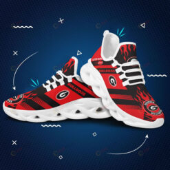 Georgia Bulldogs Logo Fire Pattern Custom Name 3D Max Soul Sneaker Shoes