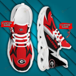 Georgia Bulldogs Logo Lightening Pattern Custom Name 3D Max Soul Sneaker Shoes