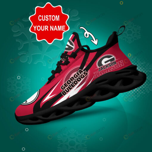 Georgia Bulldogs Logo Line Pattern Custom Name 3D Max Soul Sneaker Shoes