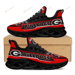 Georgia Bulldogs Logo Line Pattern Custom Name 3D Max Soul Sneaker Shoes In Red Black