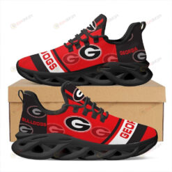 Georgia Bulldogs Logo Pattern 3D Max Soul Sneaker Shoes In Red Black