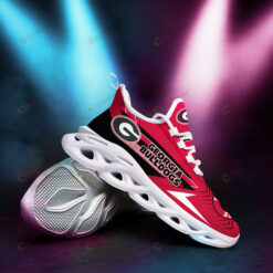 Georgia Bulldogs Logo Stripe Pattern Red 3D Max Soul Sneaker Shoes