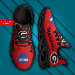 Georgia Bulldogs Logo Text Pattern Custom Name 3D Max Soul Sneaker Shoes