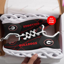 Georgia Bulldogs Logo With Stripe Pattern Custom Name 3D Max Soul Sneaker Shoes In Black