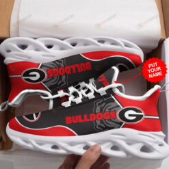 Georgia Bulldogs Pattern In Red And Black Custom Name 3D Max Soul Sneaker Shoes