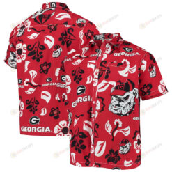 Georgia Bulldogs Red Hawaiian Button-Up Hawaiian Shirt