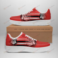 Georgia Bulldogs Shadow Logo Pattern Air Force 1 Printed In Red