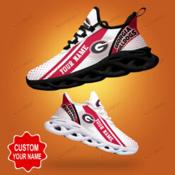 Georgia Bulldogs Shadow Logo Polka Dot Pattern Custom Name 3D Max Soul Sneaker Shoes