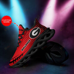 Georgia Bulldogs Triangle Pattern Custom Name 3D Max Soul Sneaker Shoes