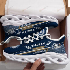 Georgia Southern Eagles Logo Pattern Custom Name 3D Max Soul Sneaker Shoes In Dark Blue