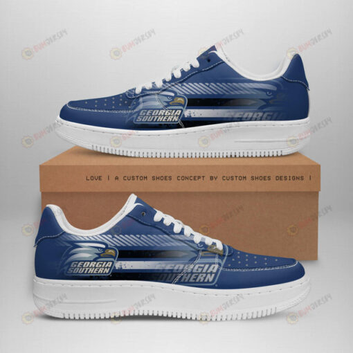 Georgia Southern Eagles Logo Stripe Pattern Air Force 1 Printed In Blue