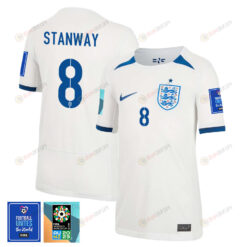 Georgia Stanway 8 England 1 Star FIFA Patch Women's National Team 2023-24 World Cup Home Jersey