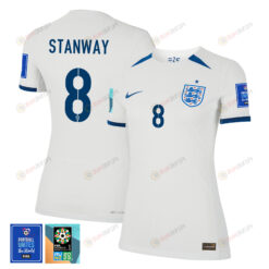 Georgia Stanway 8 England 1 Star FIFA Patch Women's National Team 2023-24 World Cup Home WOMEN Jersey