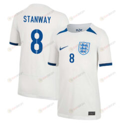 Georgia Stanway 8 England Women's National Team 2023-24 World Cup Home Jersey