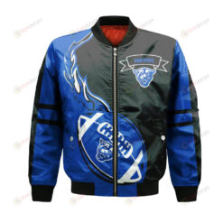 Georgia State Panthers Bomber Jacket 3D Printed Flame Ball Pattern