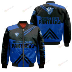 Georgia State Panthers Football Bomber Jacket 3D Printed - Stripes Cross Shoulders