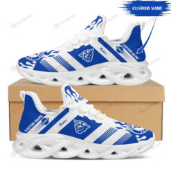 Georgia State Panthers Logo Custom Name Pattern 3D Max Soul Sneaker Shoes In Blue And White