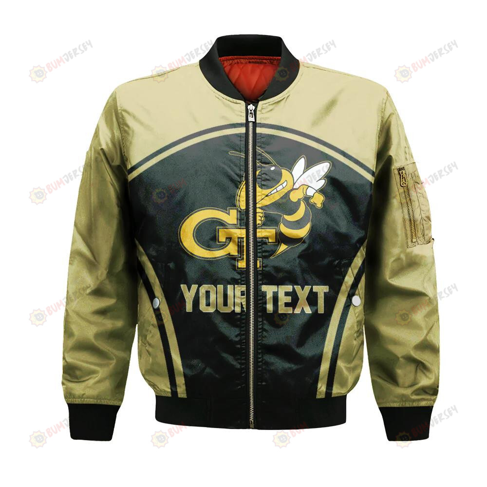 Georgia Tech Yellow Jackets Bomber Jacket 3D Printed Curve Style Sport