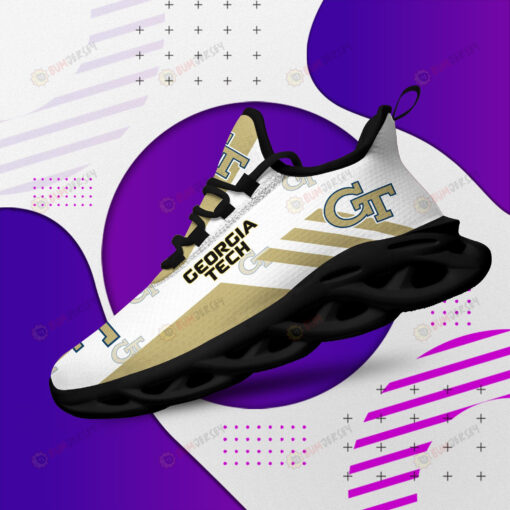 Georgia Tech Yellow Jackets Logo Gold Stripe Pattern 3D Max Soul Sneaker Shoes