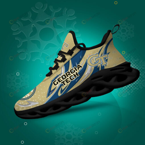 Georgia Tech Yellow Jackets Logo Triangle Pattern 3D Max Soul Sneaker Shoes