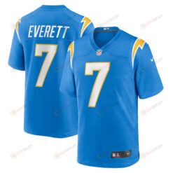 Gerald Everett 7 Los Angeles Chargers Player Game Jersey - Powder Blue