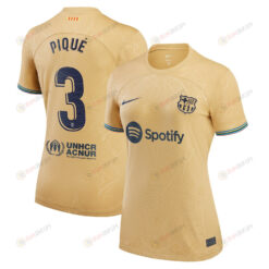 Gerard Pique 3 Barcelona Women 2022/23 Away Jersey - Yellow