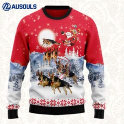 German Shepherd Santa Claus Ugly Sweaters For Men Women Unisex