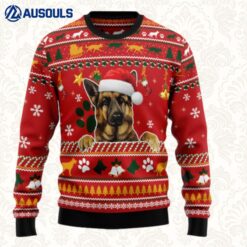 German Shepherd Waiting For Christmas Ugly Sweaters For Men Women Unisex