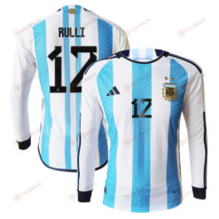 Ger?nimo Rulli 12 Argentina 2022-23 Home Men Long Sleeve Jersey National Team World Cup Qatar