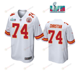 Geron Christian 74 Kansas City Chiefs Super Bowl LVII White Men's Jersey