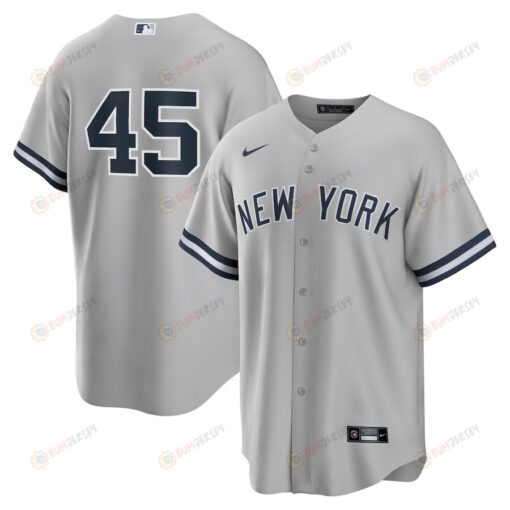 Gerrit Cole 45 New York Yankees Road Player Name Men Jersey - Gray